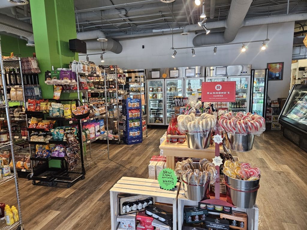 Inventory at the market area inside Ohana already includes Christmas candy canes, chocolate and more.