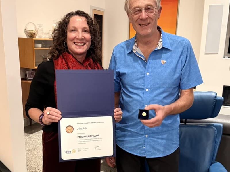 Rotary Club of Sun Peaks honours Jim Alix with Paul Harris Fellowship